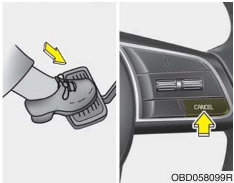 KIA Forte (2018-2021) - Le régulateur de vitesse intelligent sera annulé temporairement dans les situations suivantes : - 1