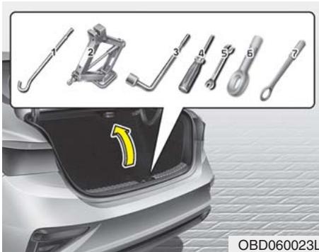 KIA Forte (2018-2021) - Vérin et outils (si équipé) - 1