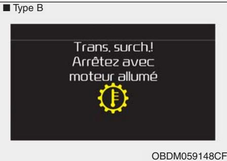 KIA Forte (2018-2021) - Affichage de la température de la transmission et des messages d'avertissement à l'écran ACL - 2