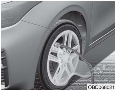 KIA Forte (2018-2021) - Utilisation de la trousse de réparation des pneus - 5