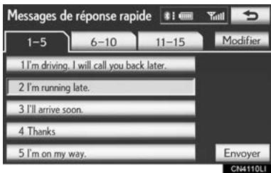LEXUS IS XE20 Phase 2 (2010-2013) - Appuyez sur le bouton d'écran correspondant au message souhaïte. - 1