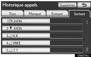 LEXUS IS XE20 Phase 2 (2010-2013) - SUPPRESSION DE L'HISTORIQUE DES APPELS - 4