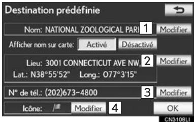 LEXUS IS XE20 Phase 2 (2010-2013) - MODIFICATION DES DESTINATIONS PRÉRÉGLEES - 3