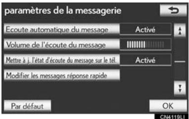 LEXUS IS XE20 Phase 2 (2010-2013) - PARAMÉTRES DE VOLUME DE LECTURE DEMESSAGE - 1