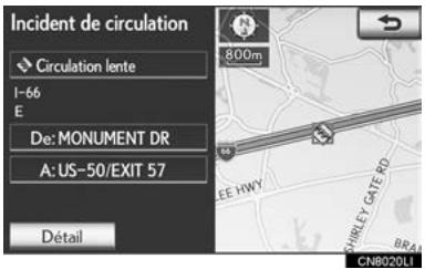 LEXUS IS XE20 Phase 2 (2010-2013) - AFFICHAGE D'ÉVENEMENTS RELATIFS À LA CIRCULATION - 4