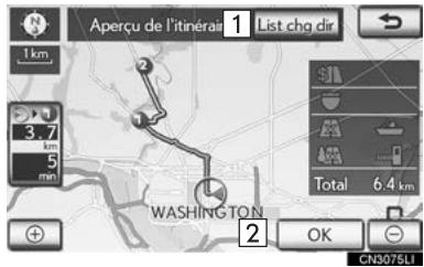 LEXUS IS XE20 Phase 2 (2010-2013) - L'itinétaire entier depuis la position actuelle jusqu'à la destination s'affiche. - 1