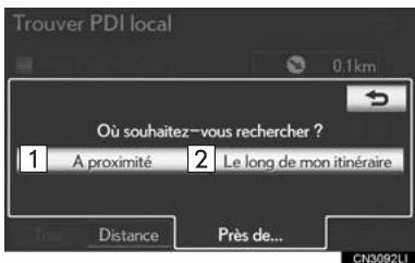 LEXUS IS XE20 Phase 2 (2010-2013) - Appuyez sur le bouton d'écran du PDI souhaïte. - 2