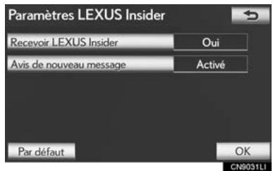 LEXUS IS XE20 Phase 2 (2010-2013) - RéTABLISSEMENT DES PARAMÉTRES PAR DÉFAUT DE Lexus Insider - 1