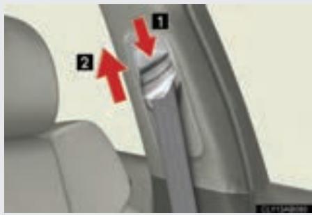 LEXUS IS XE20 Phase 2 (2010-2013) - Réglage de la hauteur d'ancrage des ceintures (sièges avant) - 1