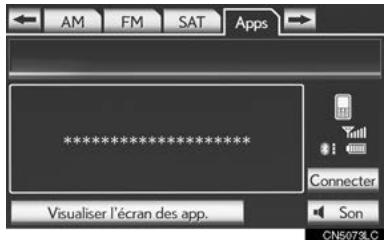 LEXUS IS XE20 Phase 2 (2010-2013) - Appuyez sur l'onglet "Apps" ou appuyez sur le bouton "AUDIO" à plusieurs reprises jusqu'à ce que l'onglet "Apps" soit selectionné. - 1