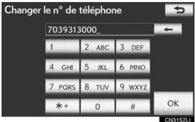 LEXUS IS XE20 Phase 2 (2010-2013) - ■ MODIFICATION DE "N° de tél." (NUMERO DE TÉLÉPHONE) - 2