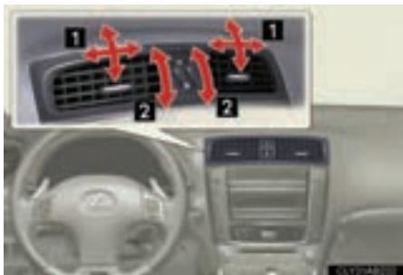 LEXUS IS XE20 Phase 2 (2010-2013) - Orientation et ouverture/fermeture des aérateurs - 1
