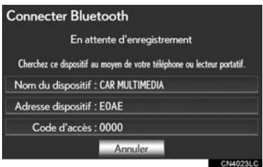 LEXUS IS XE20 Phase 2 (2010-2013) - ENREGISTREMENT D'UN DISPOSITIF Bluetooth® - 2