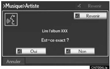 LEXUS IS XE20 Phase 2 (2010-2013) - EXEMPLE DE COMMANDE VOCALE: RECHERCHE D'UNE PISTE À L'AIDE D'UN NOM D'ARTISTE OU D'UN NOM D'ALBUM - 1