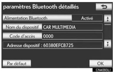 LEXUS IS XE20 Phase 2 (2010-2013) - PARAMÉTRES Bluetooth® DéTAILLÉS - 2