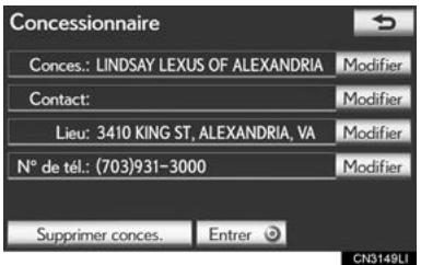 LEXUS IS XE20 Phase 2 (2010-2013) - ■ MODIFICATION DE "N° de tél." (NUMERO DE TÉLÉPHONE) - 1