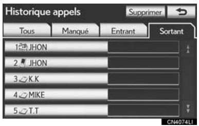 LEXUS IS XE20 Phase 2 (2010-2013) - SUPPRESSION DE L'HISTORIQUE DES APPELS - 6