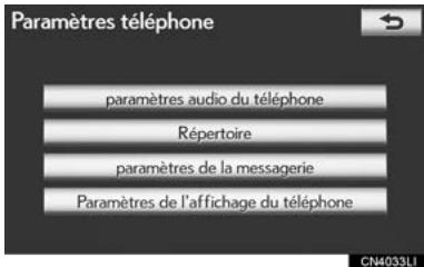 LEXUS IS XE20 Phase 2 (2010-2013) - Appuyez sur "paramètres audio du téléphone". - 1