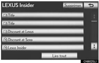 LEXUS IS XE20 Phase 2 (2010-2013) - VISUALISATION ET LECTURE DES MESSAGES DE Lexus Insider REÇUS - 3