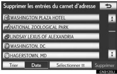 LEXUS IS XE20 Phase 2 (2010-2013) - Appuyez sur l'adresse à supprimer. - 1
