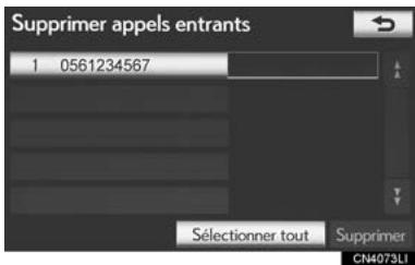 LEXUS IS XE20 Phase 2 (2010-2013) - SUPPRESSION DE L'HISTORIQUE DES APPELS - 3