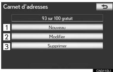 LEXUS IS XE20 Phase 2 (2010-2013) - PARAMÉTRAGE DE "Carnet d'adresses" - 2