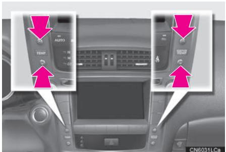 LEXUS IS XE20 Phase 2 (2010-2013) - PARAMÉTRAGE DE LA TEMPERATURE DE L'HABITACLE - 1