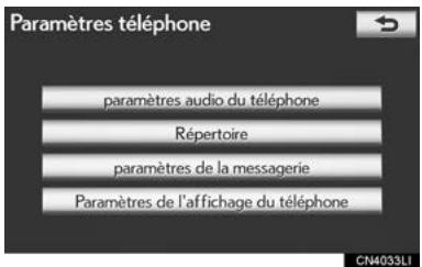 LEXUS IS XE20 Phase 2 (2010-2013) - PARAMÉTRES D'AFFICHAGE DUTÉLÉPHONE - 1
