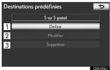 LEXUS IS XE20 Phase 2 (2010-2013) - PARAMÉTRAGE DE "Destinations prédéfinitions" - 2