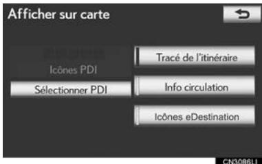 LEXUS IS XE20 Phase 2 (2010-2013) - AFFICHAGE D'INFORMATIONS RELATIVESÀXMNavTraffic® - 2