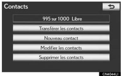 LEXUS IS XE20 Phase 2 (2010-2013) - ■ MODIFICATION DES DONNÉES DU RÉPERTOIRE TÉLÉPHONIQUE - 1