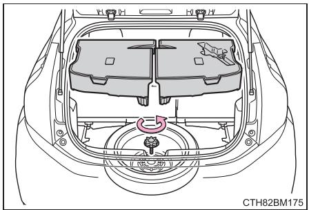 TOYOTA Prius C (2019) - Accès à la roue de secours compacte - 2