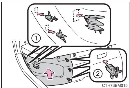 TOYOTA Prius C (2019) - Installation du couvercle de la batterie 12 V - 1