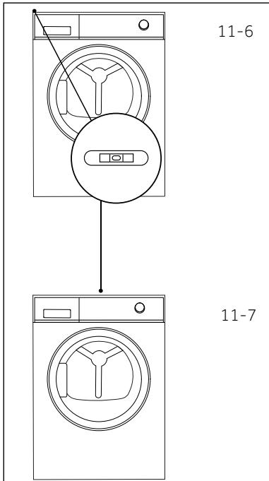 HAIER HD100A2939 - Nivelez le sèche-linge de l'avant vers l'arrière (Fig. 11-6): - 1