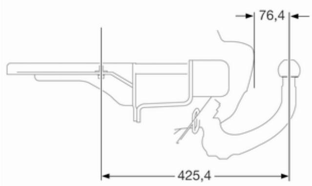 OPEL Zafira B - 2 Phase 2 (2008-2014) - Dimensions du dispositif d'attelage - 1