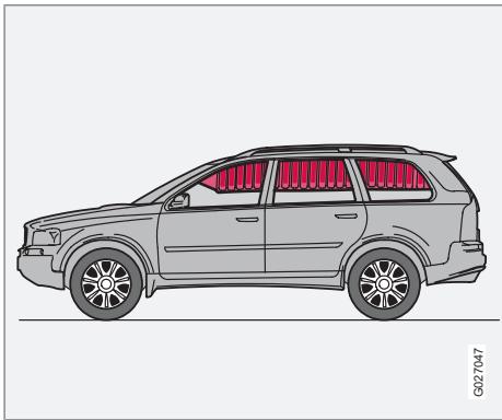 VOLVO XC90 Phase 2 (2006-2014) - Rideau gonflable (IC) - 1