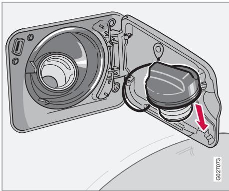 VOLVO XC90 Phase 2 (2006-2014) - Ouverture de la trappe du réservoir de carburant - 1