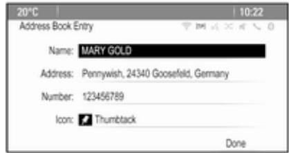 Vauxhall Astra 6 Phase 2 (2012-2015) - Storing addresses in the address book - 2