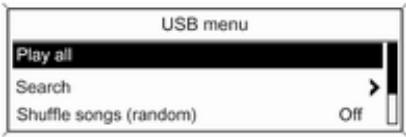 Vauxhall Astra 6 Phase 2 (2012-2015) - Selecting tracks using the USB menu - 1