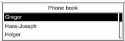 Vauxhall Astra 6 Phase 2 (2012-2015) - Selecting a telephone number from the telephone book - 2