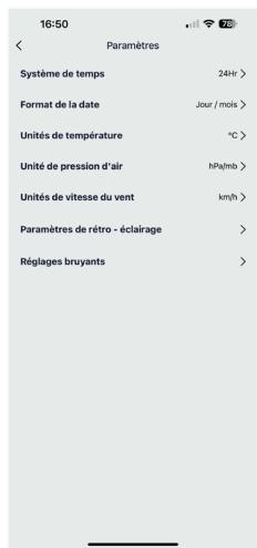 OPTEX 990056 - Réglages dans l'application - 2