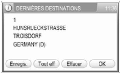 OPEL Zafira B Phase 2 (2008-2014) - Sélection d'une destination précédente - 2