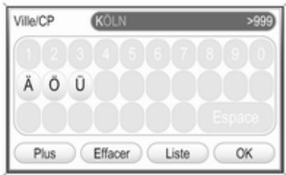 OPEL Zafira B Phase 2 (2008-2014) - Utiliser les menus avec claviers pour la saisie d'adresse - 2