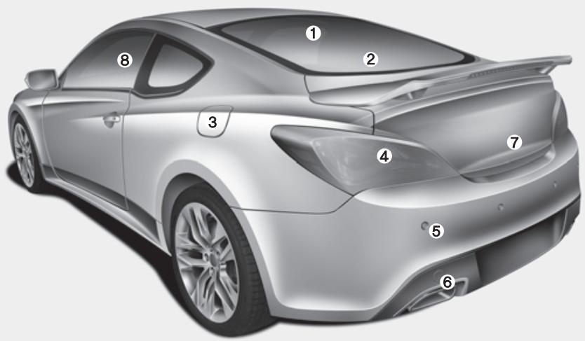 HYUNDAI Genesis coupe (2012-2016) - APERÇU DE L'EXTÉRIEUR (ARRIÈRE) - 1