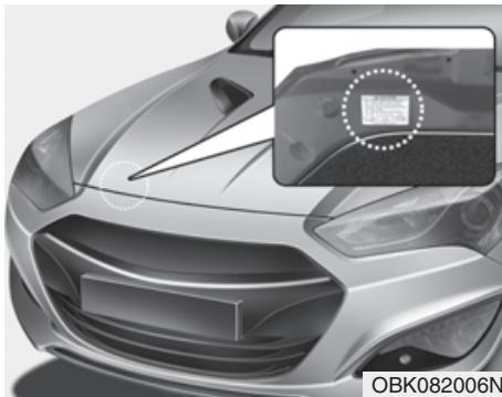HYUNDAI Genesis coupe (2012-2016) - ÉTIQUETTE DE FLUIDE FRIGORIGÉNE - 1