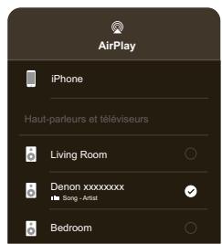 DENON AVCX2850H - Appuyez sur l'icone AirPlay pour selectionner cet apparéil. - 1