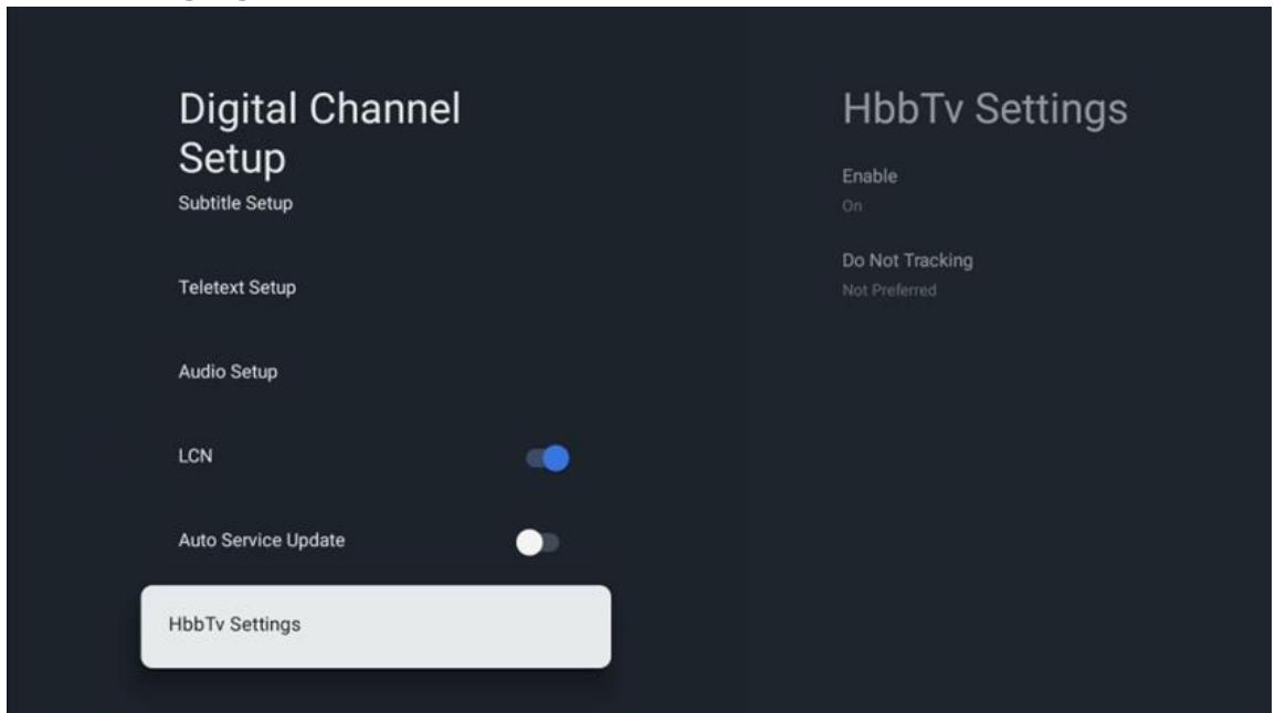 THOMSON 55QG4S14 - Réglages HbbTv - 1