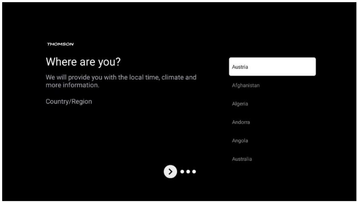 THOMSON 55QG4S14 - Sélection d'une région ou d'un pays - 1
