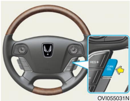 HYUNDAI Equus (2009-2016) - Le régulateur de vitesse intelligent sera annulé dans les situations suivantes : - 1