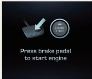 HYUNDAI Equus (2009-2016) - Press brake pedal to start engine (appuyer sur la pédale de frein pour démarrer) - 1